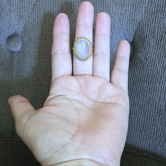 Zeyzey Faceted Opaque Moonstone🌙 Statement Ring💍 - Picture 2 of 16